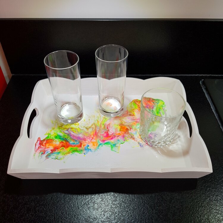 Plateau peint 31 x 23 cm