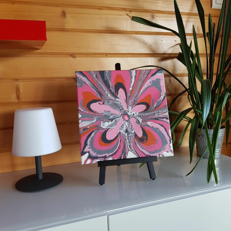 Peinture abstraite “Pink Daisy”