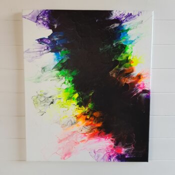Peinture abstraite “Splash” (55x46cm)