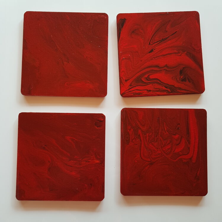 4 sous-verres, tons rouges – Image 3