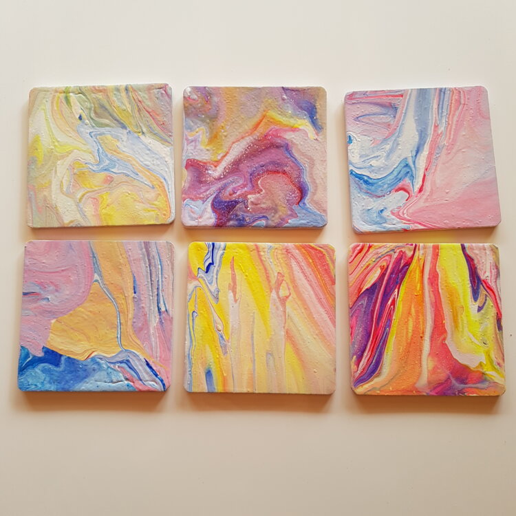6 sous-verres, couleurs tendres – Image 3