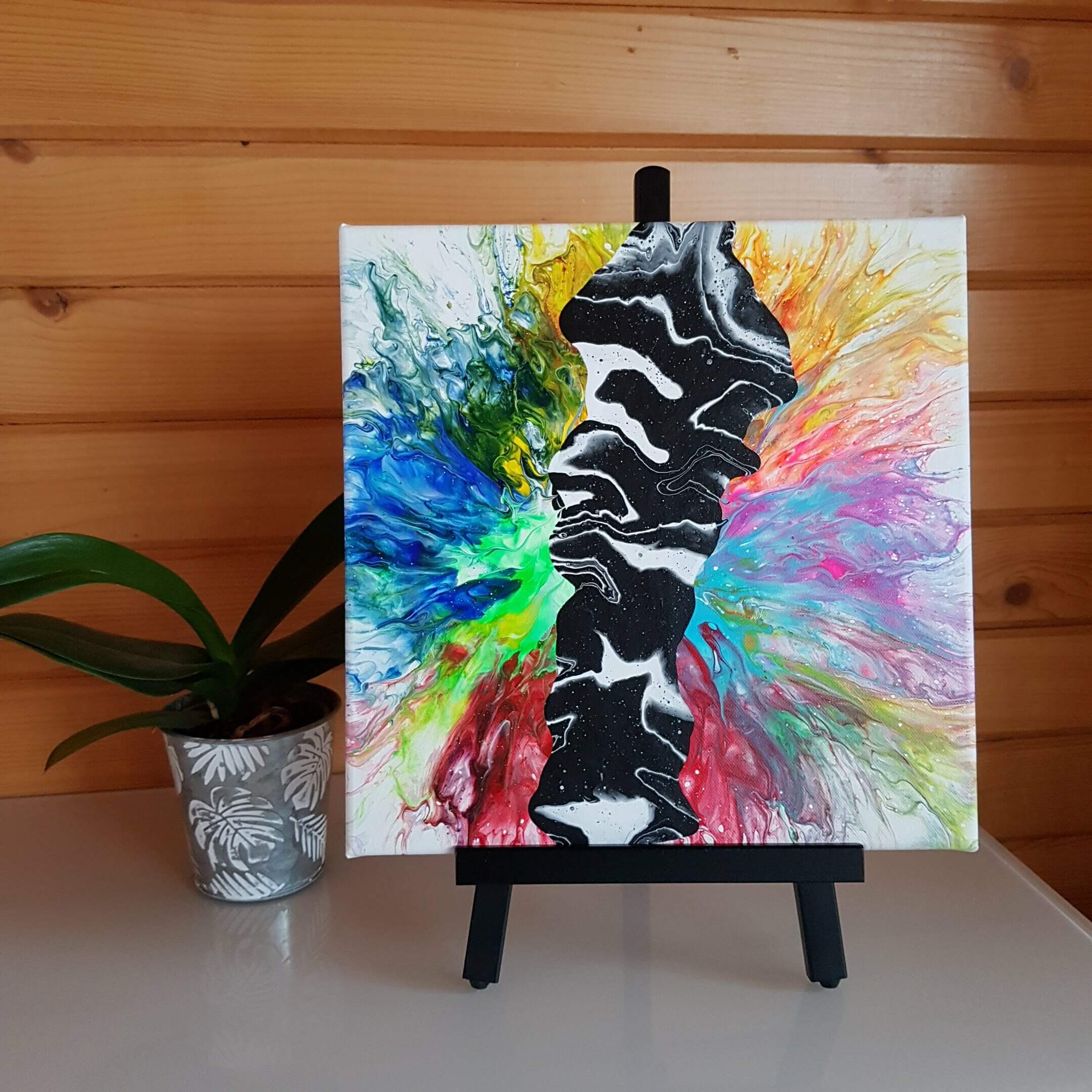 Peinture abstraite “Faille” (30×30 cm)