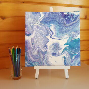 Peinture abstraite “Murmures lavande” (30×30 cm)