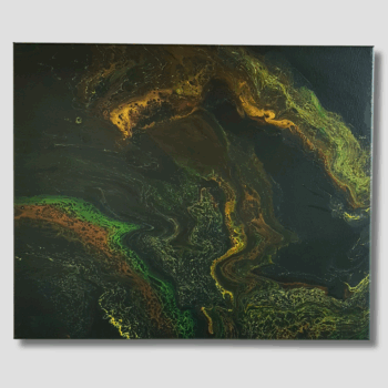 Peinture abstraite “Bonne année 2025” (38×46 cm)