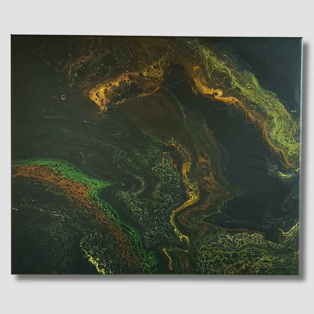 Peinture abstraite “Bonne année 2025” (38×46 cm)